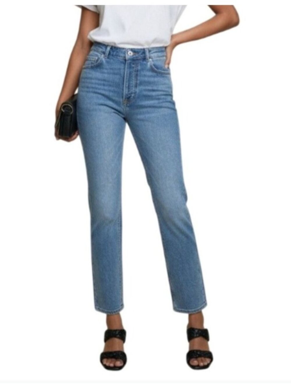 Boyish Dempsey High Waisted Straight Leg Jeans in Claire's Knee - Size 27